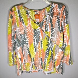 Hearts of Palm women's petite top with beading accents size PL